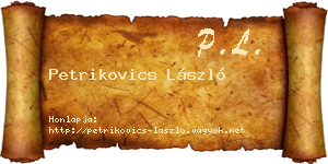 Petrikovics László névjegykártya