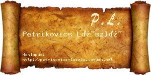 Petrikovics László névjegykártya